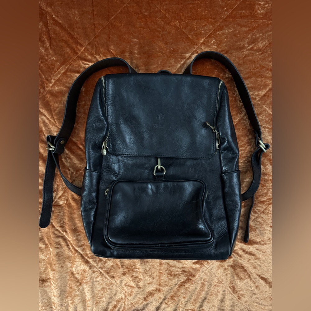 Genuine Leather backpack Made in Italy gently used